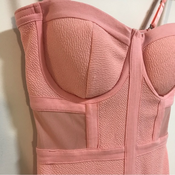 NEW Material Girl Pink Corset Stretch Body-Con Midi Dress - Picture 5 of 6